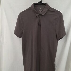H&M Men's Charcoal Polo Shirt